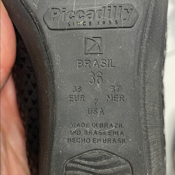 Piccadilly Black Women's Shoes Wedge Heel Flats Sz 36 - Picture 8 of 10